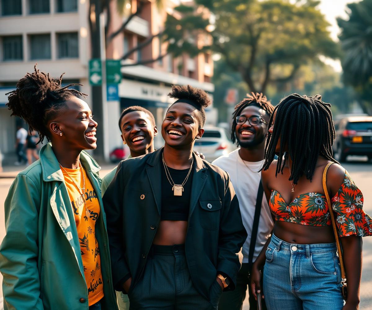Young African creatives wearing Common Roots apparel