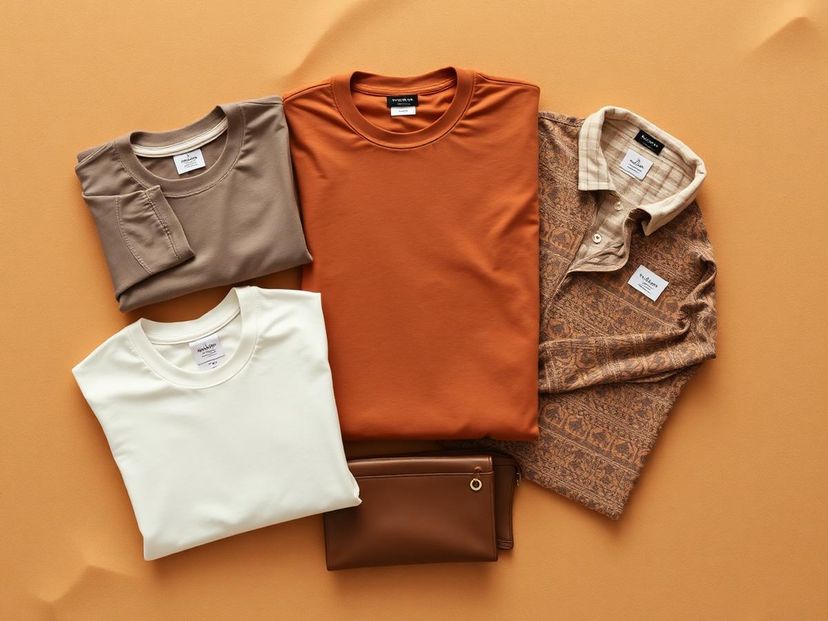 Flat lay of the Common Roots premium apparel collection