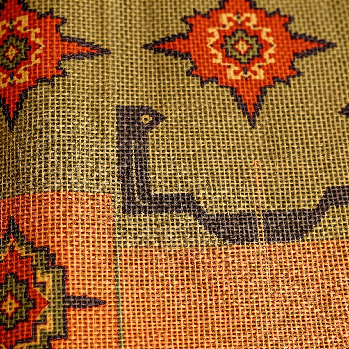 Close-up of African-inspired woven textile patterns